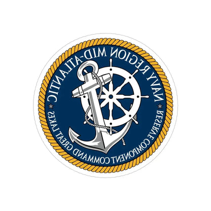 Reserve Component Comm Great Lakes Navy Reg Mid At (U.S. Navy) REVERSE PRINT Transparent Die-Cut STICKER 5 Inch Die-Cut Transparent - The Sticker Space