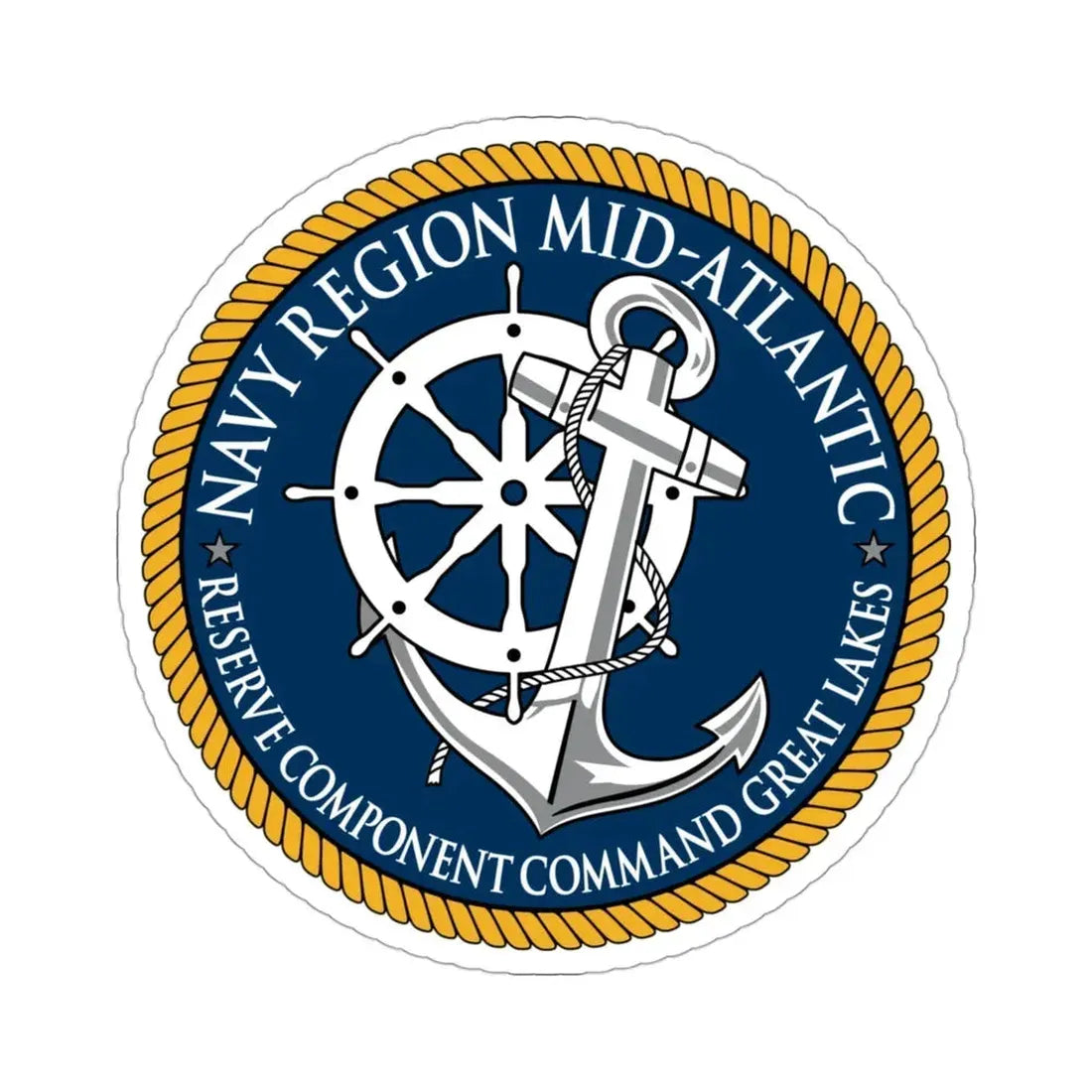 Reserve Component Comm Great Lakes Navy Reg Mid At (U.S. Navy) STICKER Vinyl Die-Cut Decal 3 Inch - The Sticker Space