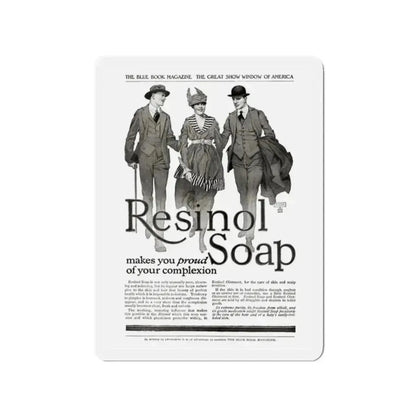 Resinol Soap ad, The Blue Book, October 1917 (Magazine Illustration) Refrigerator Magnet 2 Inch Die-Cut - The Sticker Space