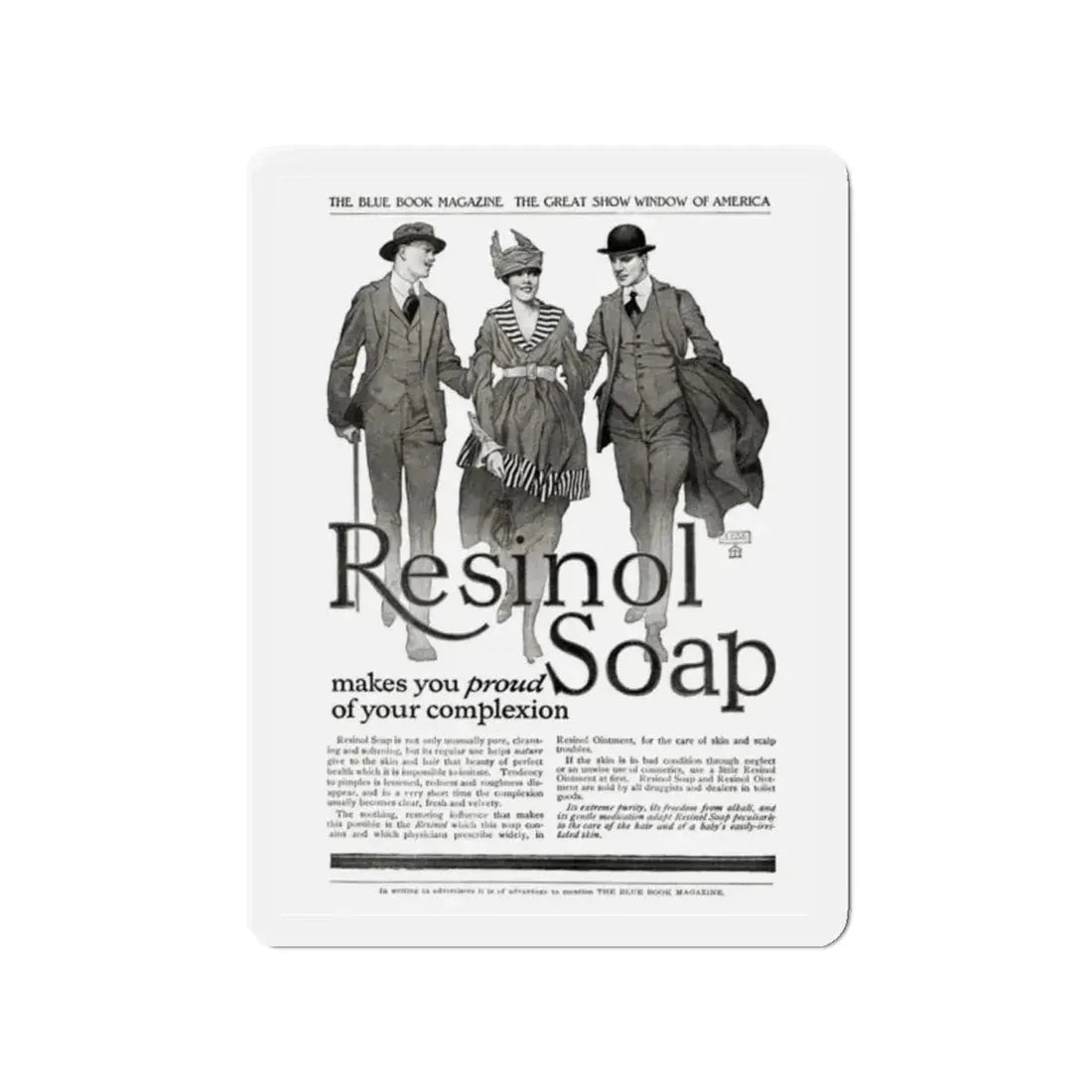 Resinol Soap ad, The Blue Book, October 1917 (Magazine Illustration) Refrigerator Magnet - The Sticker Space