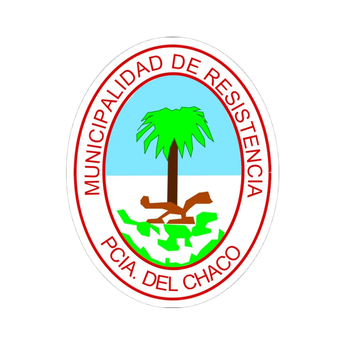 Resistencia Coat of arms (Argentina) (Coat of Arms) STICKER Vinyl Kiss-Cut Decal 4 Inch White - The Sticker Space