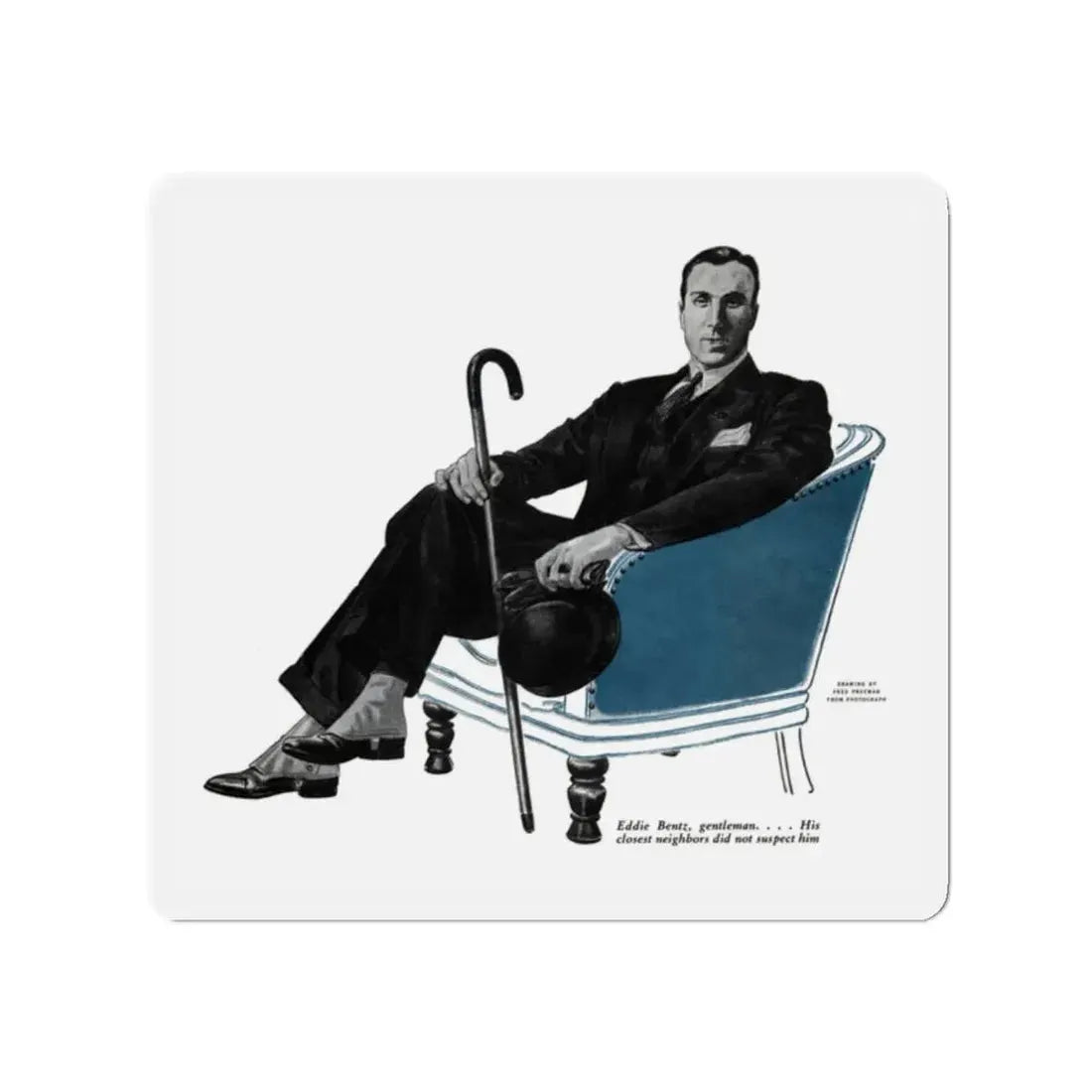 Respectable Eddie (1), The American Magazine, July 1936 (Magazine Illustration) Refrigerator Magnet - The Sticker Space