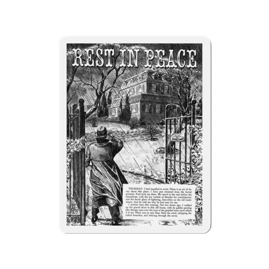 Rest in Peace, Terror Illustrated, December 1955 (Magazine Illustration) Refrigerator Magnet-2" x 2"-The Sticker Space