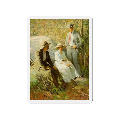 Rest in the Woods, Harper's Magazine, November 1915 (Magazine Illustration) Refrigerator Magnet 2 Inch Die-Cut - The Sticker Space