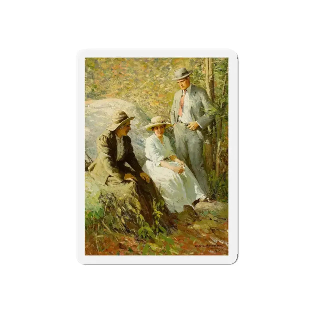 Rest in the Woods, Harper's Magazine, November 1915 (Magazine Illustration) Refrigerator Magnet 4 Inch Die-Cut - The Sticker Space
