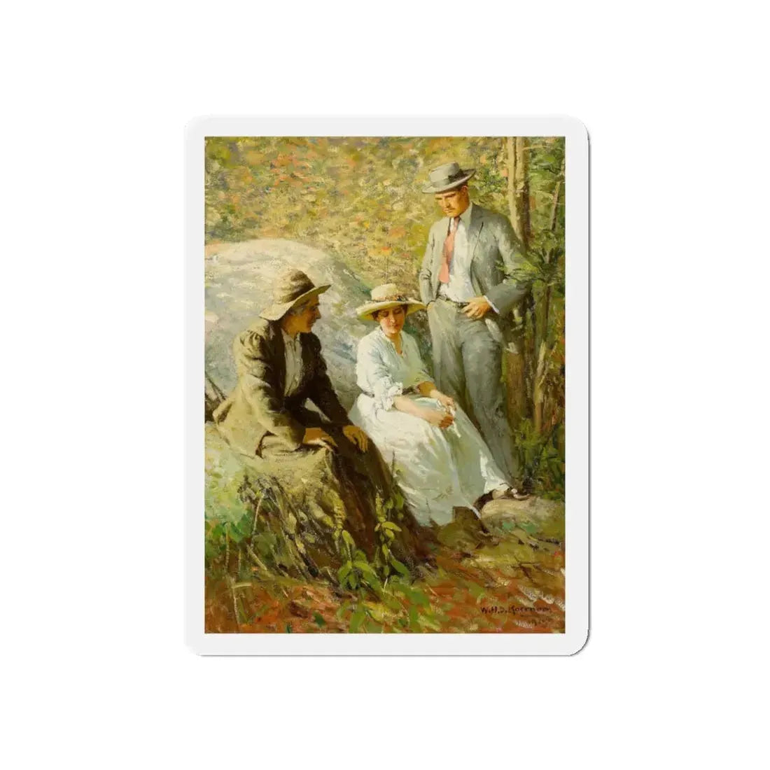 Rest in the Woods, Harper's Magazine, November 1915 (Magazine Illustration) Refrigerator Magnet - The Sticker Space