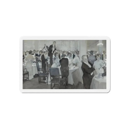 Restaurant Scene, 1903 (Magazine Illustration) Refrigerator Magnet 5 Inch Die-Cut - The Sticker Space