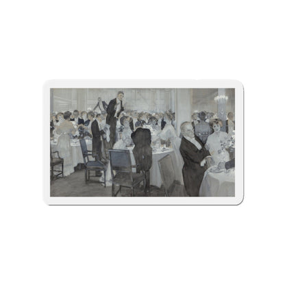 Restaurant Scene, 1903 (Magazine Illustration) Refrigerator Magnet-5" x 5"-The Sticker Space