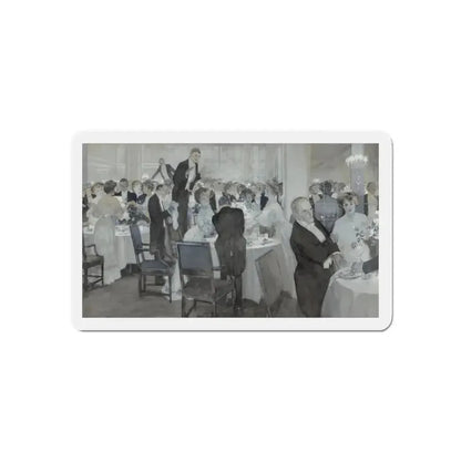 Restaurant Scene, 1903 (Magazine Illustration) Refrigerator Magnet 6 Inch Die-Cut - The Sticker Space