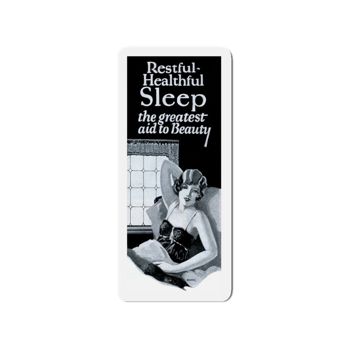 Restful Healthful Sleep, 1927 (Magazine Illustration) Refrigerator Magnet-3 Inch-The Sticker Space