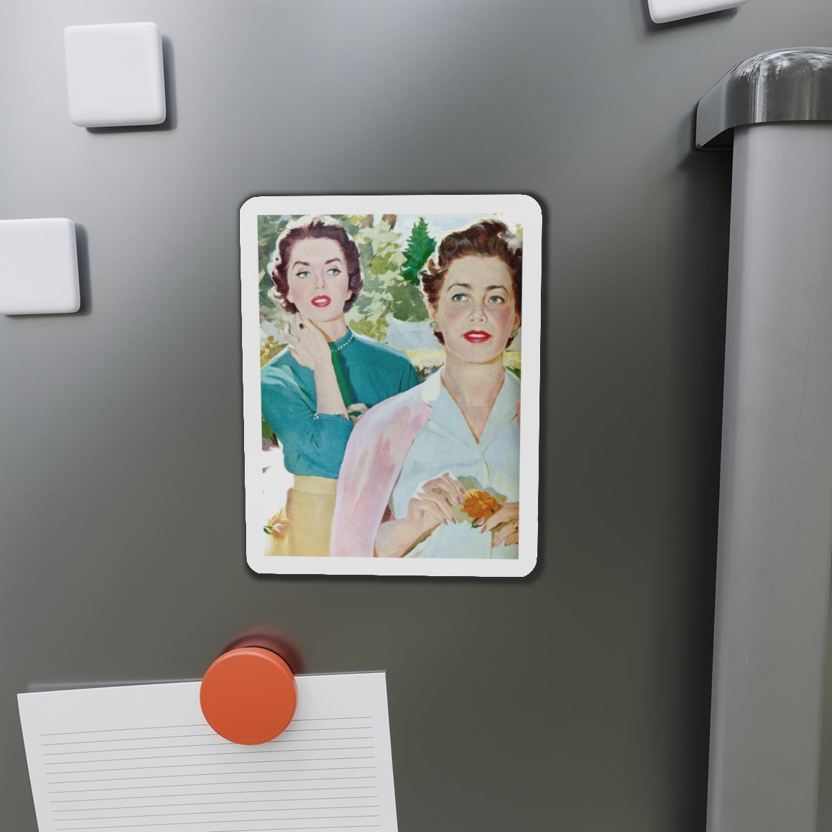 Restive Wife, Ladies' Home Journal, September 1955 (Magazine Illustration) Refrigerator Magnet-The Sticker Space