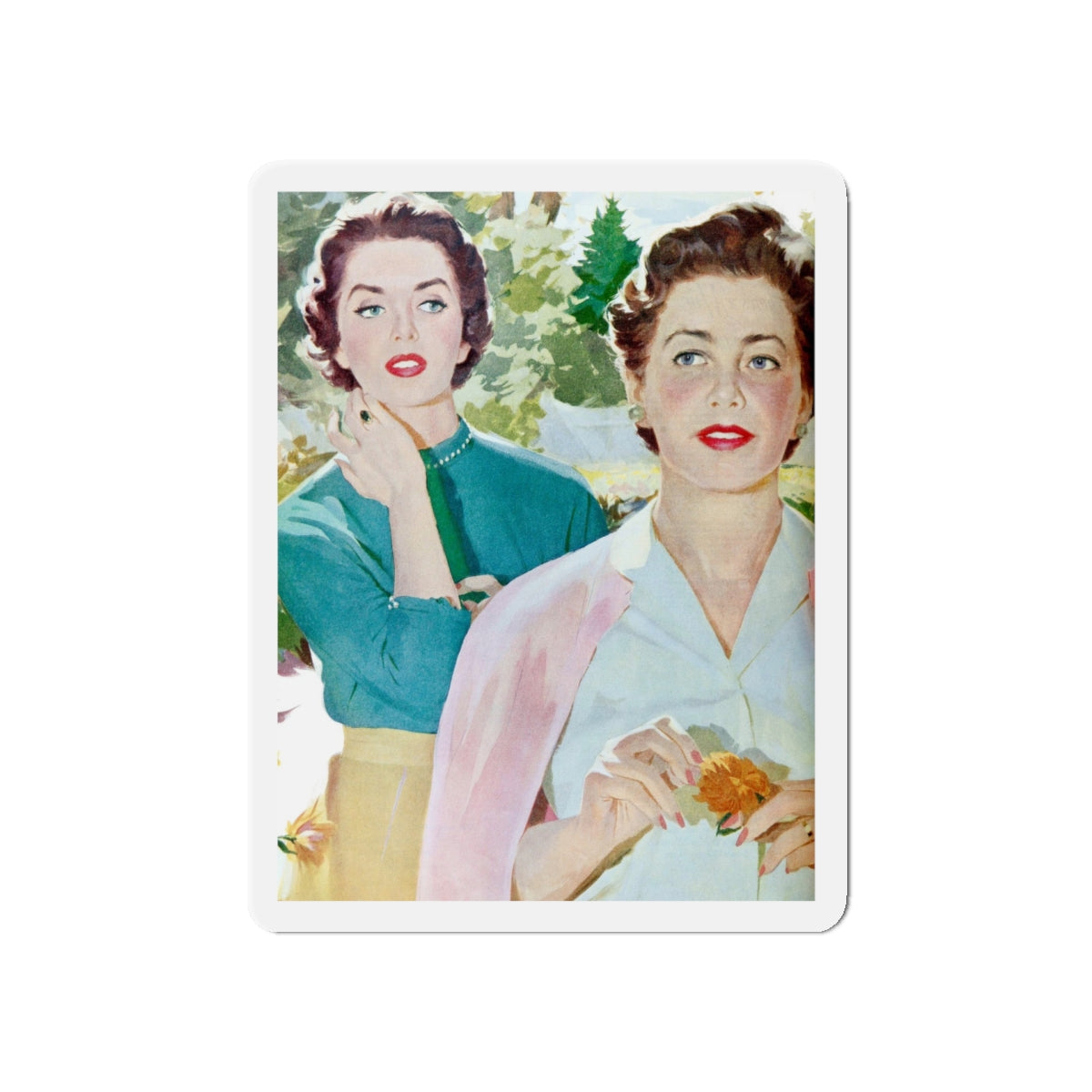 Restive Wife, Ladies' Home Journal, September 1955 (Magazine Illustration) Refrigerator Magnet-5" x 5"-The Sticker Space