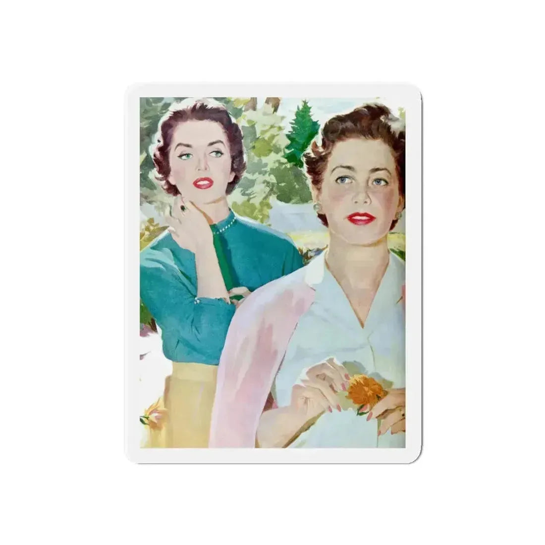 Restive Wife, Ladies' Home Journal, September 1955 (Magazine Illustration) Refrigerator Magnet 6 Inch Die-Cut - The Sticker Space