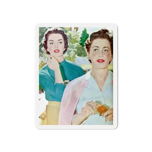 Restive Wife, Ladies' Home Journal, September 1955 (Magazine Illustration) Refrigerator Magnet 6 Inch Die-Cut - The Sticker Space