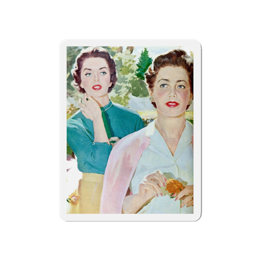 Restive Wife, Ladies' Home Journal, September 1955 (Magazine Illustration) Refrigerator Magnet-6 × 6"-The Sticker Space