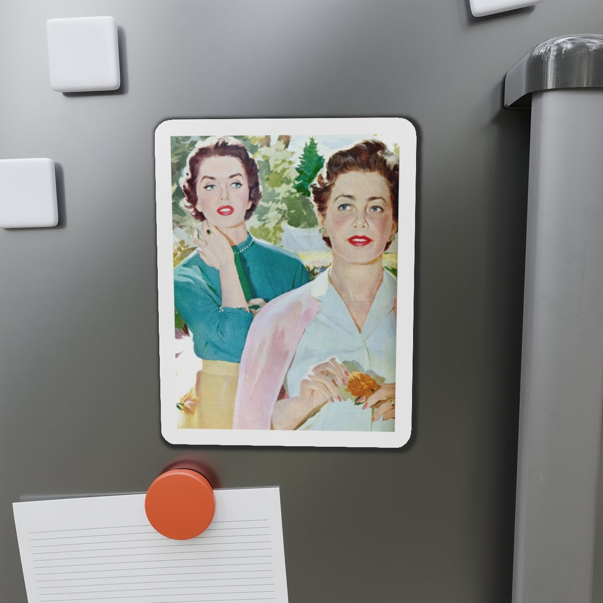 Restive Wife, Ladies' Home Journal, September 1955 (Magazine Illustration) Refrigerator Magnet-The Sticker Space