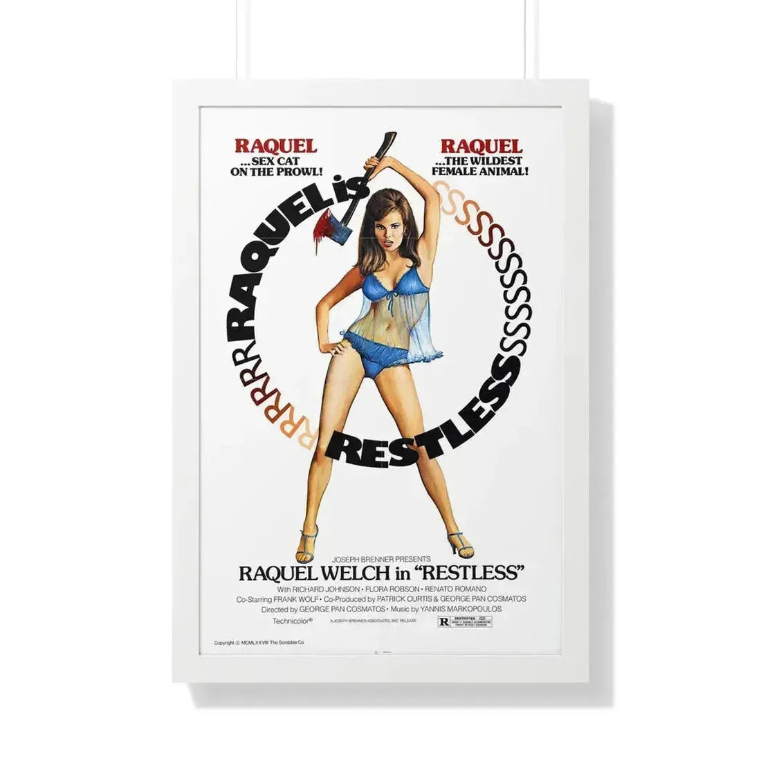 RESTLESS (THE BELOVED) 1971 - Framed Movie Poster 20" x 30" White - The Sticker Space