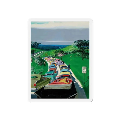 Resume Safe Speed, The Saturday Evening Post, May 30, 1959 (Magazine Illustration) Refrigerator Magnet 6 Inch Die-Cut - The Sticker Space