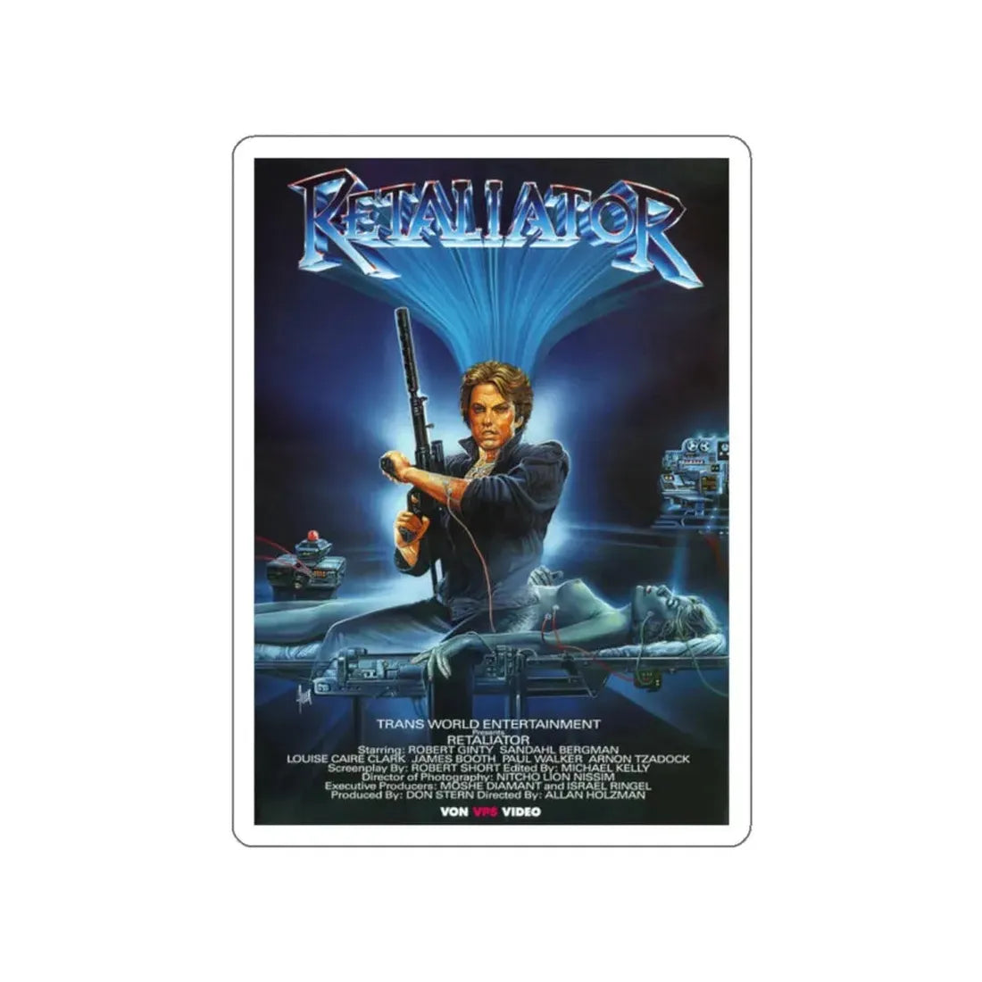 RETALIATOR (PROGRAMMED TO KILL) 1987 Movie Poster STICKER Vinyl Die-Cut Decal 2 Inch - The Sticker Space