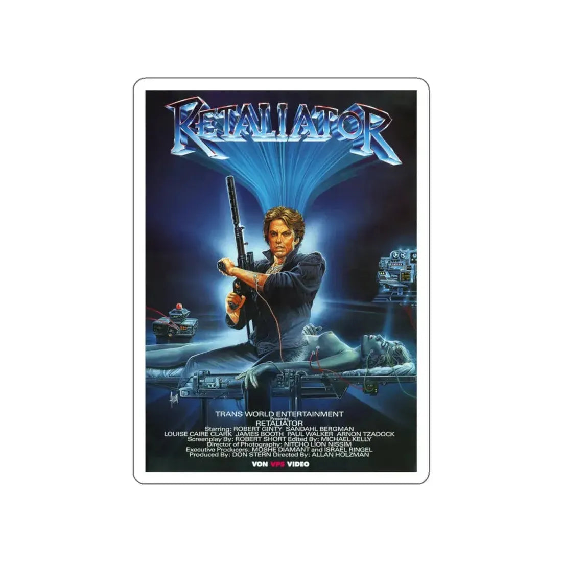 RETALIATOR (PROGRAMMED TO KILL) 1987 Movie Poster STICKER Vinyl Die-Cut Decal 5 Inch - The Sticker Space