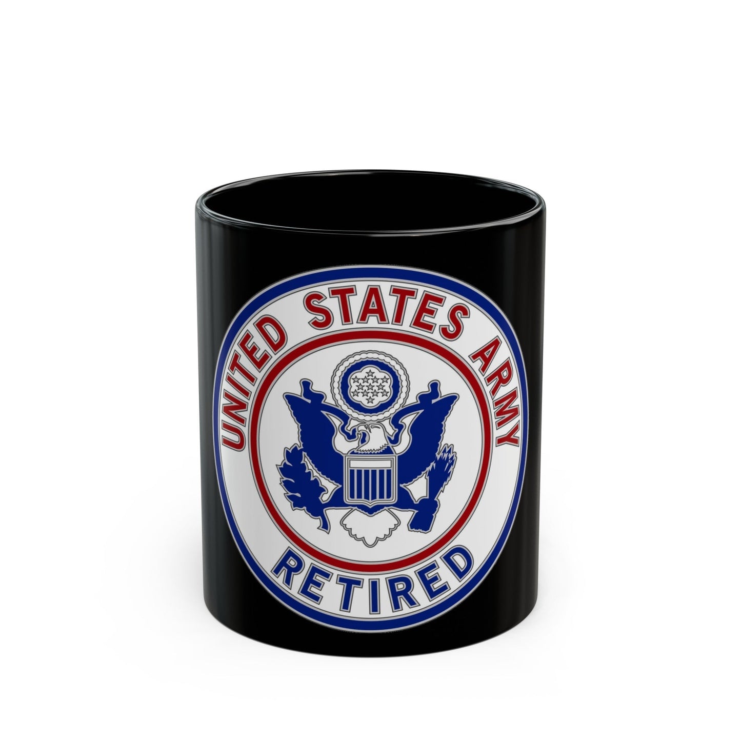 Retired Service Identification Badge 2 (U.S. Army) Black Coffee Mug-11oz-The Sticker Space