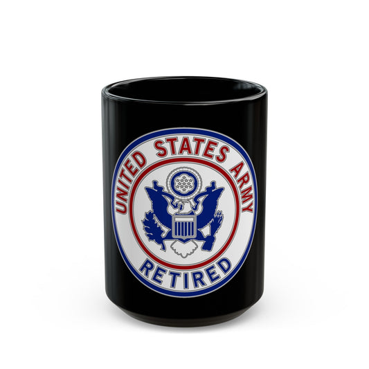 Retired Service Identification Badge 2 (U.S. Army) Black Coffee Mug-15oz-The Sticker Space