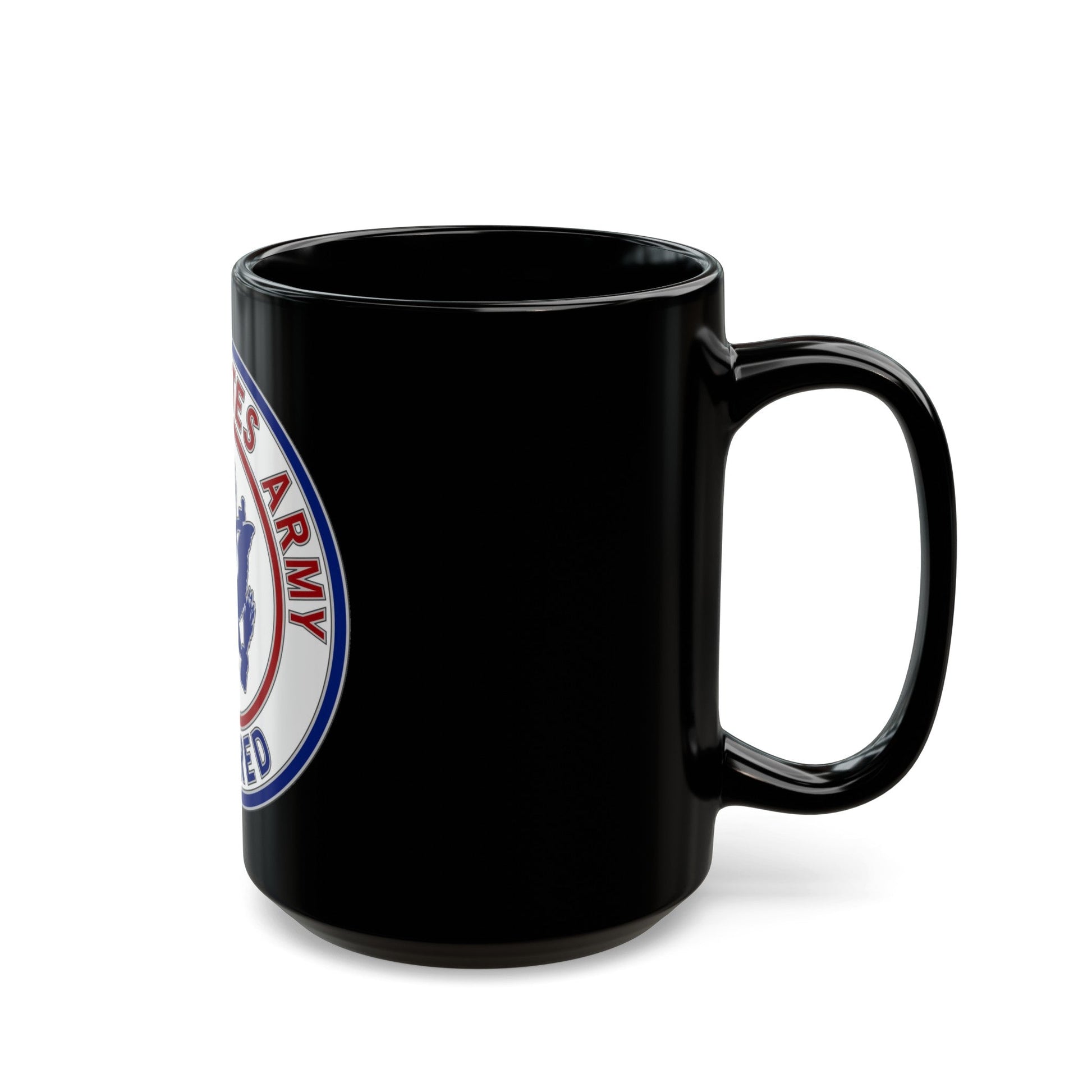 Retired Service Identification Badge 2 (U.S. Army) Black Coffee Mug-The Sticker Space