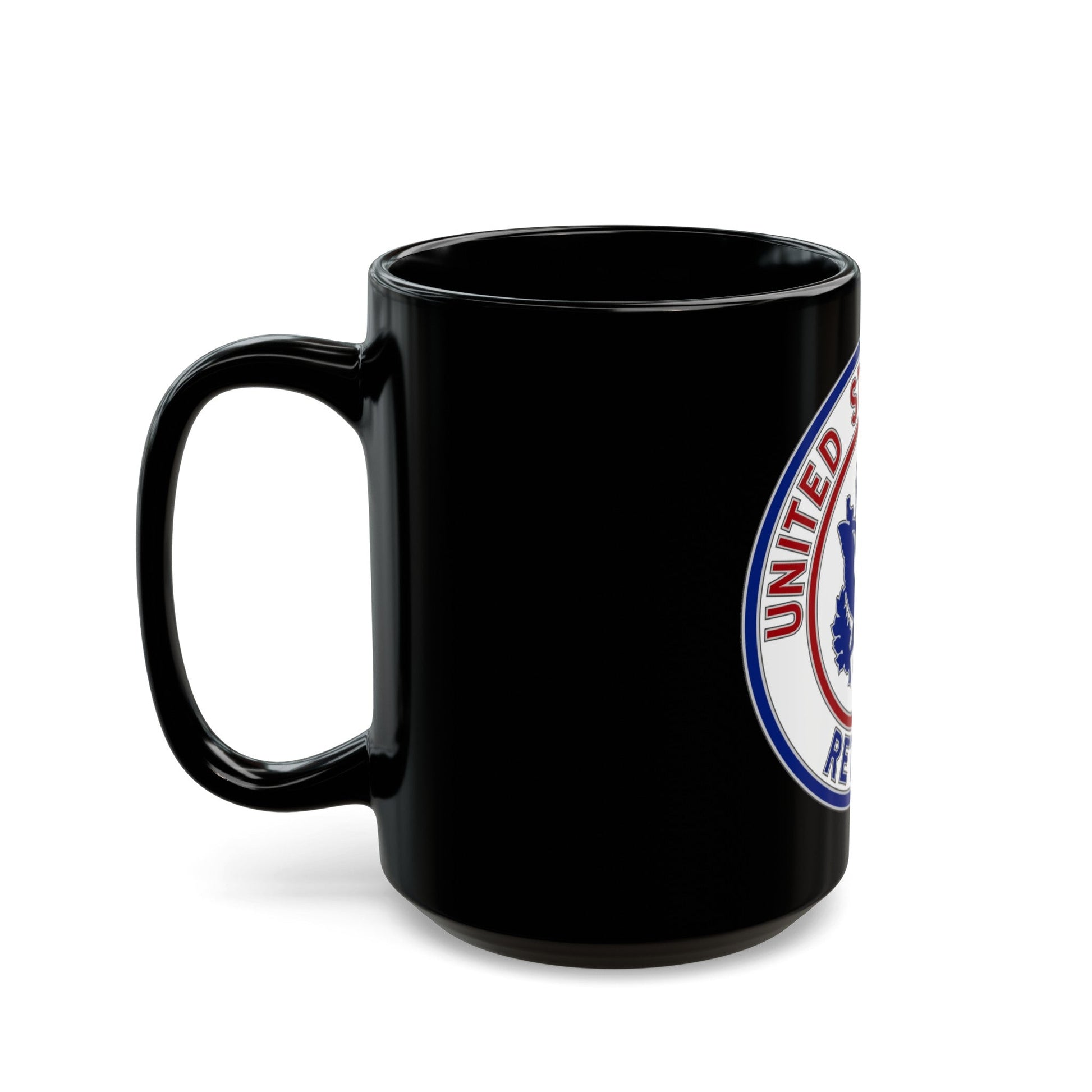 Retired Service Identification Badge 2 (U.S. Army) Black Coffee Mug-The Sticker Space