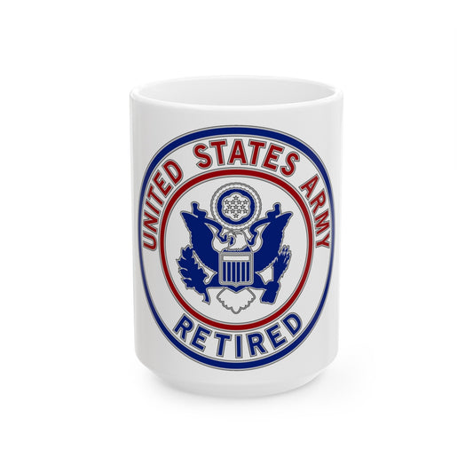 Retired Service Identification Badge 2 (U.S. Army) White Coffee Mug-15oz-The Sticker Space