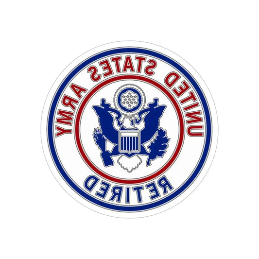 Retired Service Identification Badge 2 (U.S. Army) REVERSE PRINT Transparent Die-Cut STICKER 6 Inch Die-Cut Transparent - The Sticker Space
