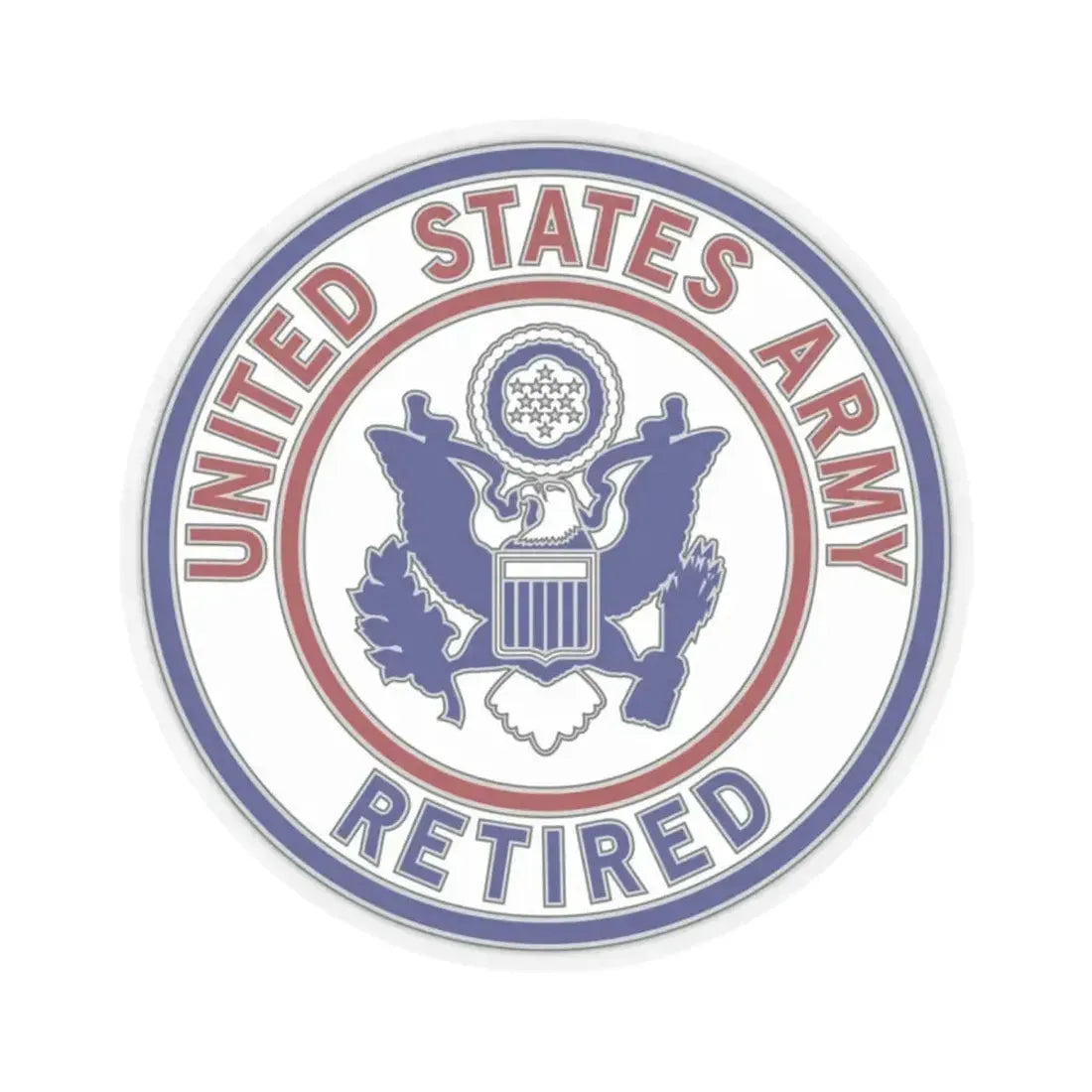 Retired Service Identification Badge 2 (U.S. Army) STICKER Vinyl Kiss-Cut Decal 2 Inch Transparent - The Sticker Space