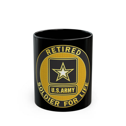 Retired Service Identification Badge (U.S. Army) Black Coffee Mug-11oz-The Sticker Space