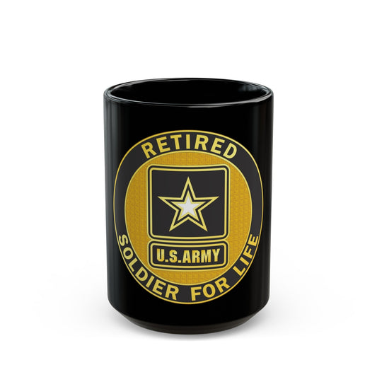 Retired Service Identification Badge (U.S. Army) Black Coffee Mug-15oz-The Sticker Space