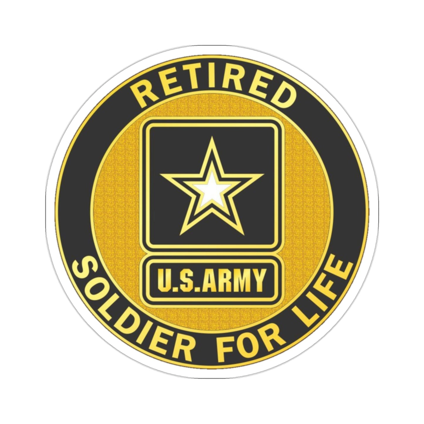 Retired Service Identification Badge (U.S. Army) STICKER Vinyl Die-Cut Decal-2 Inch-The Sticker Space