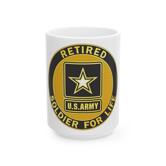 Retired Service Identification Badge (U.S. Army) White Coffee Mug-15oz-The Sticker Space