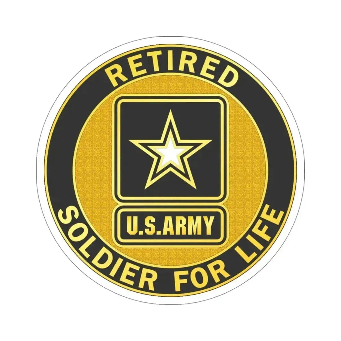 Retired Service Identification Badge (U.S. Army) STICKER Vinyl Die-Cut Decal 4 Inch - The Sticker Space