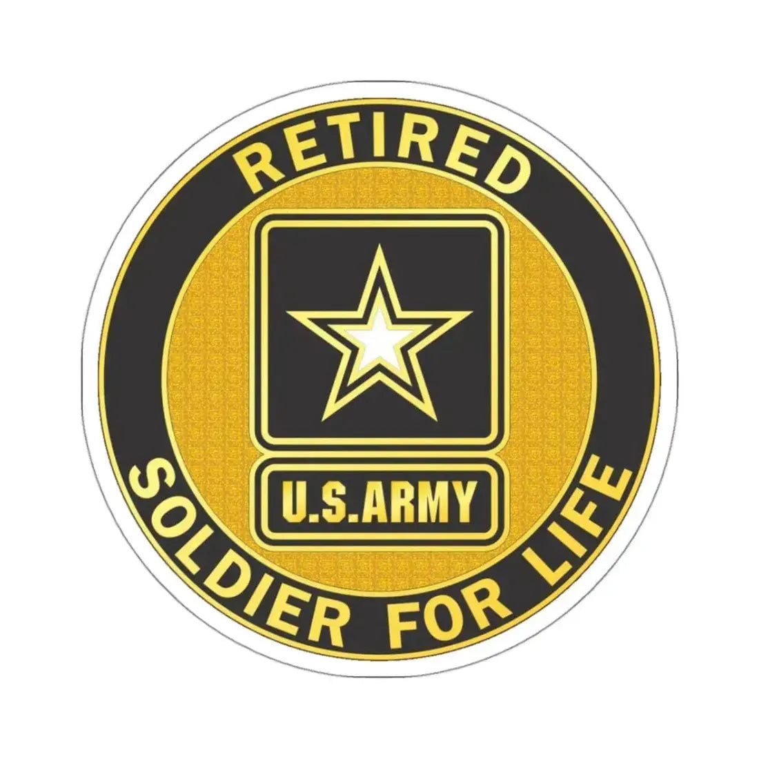 Retired Service Identification Badge (U.S. Army) STICKER Vinyl Kiss-Cut Decal 3 Inch White - The Sticker Space