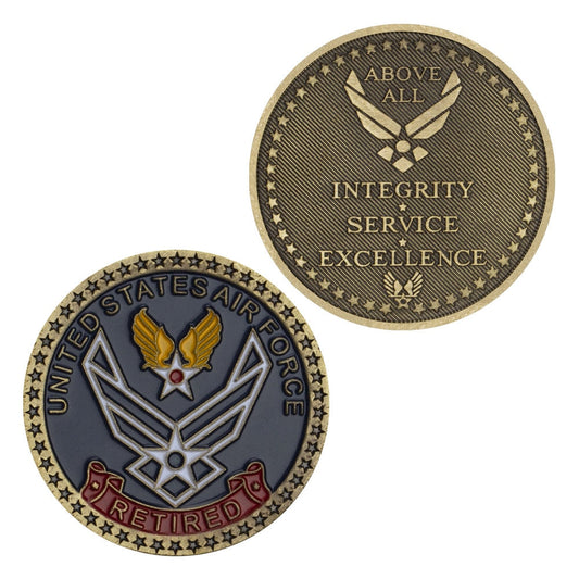 Retired Veteran (U.S. Air Force) Bronze Plated Challenge-The Sticker Space