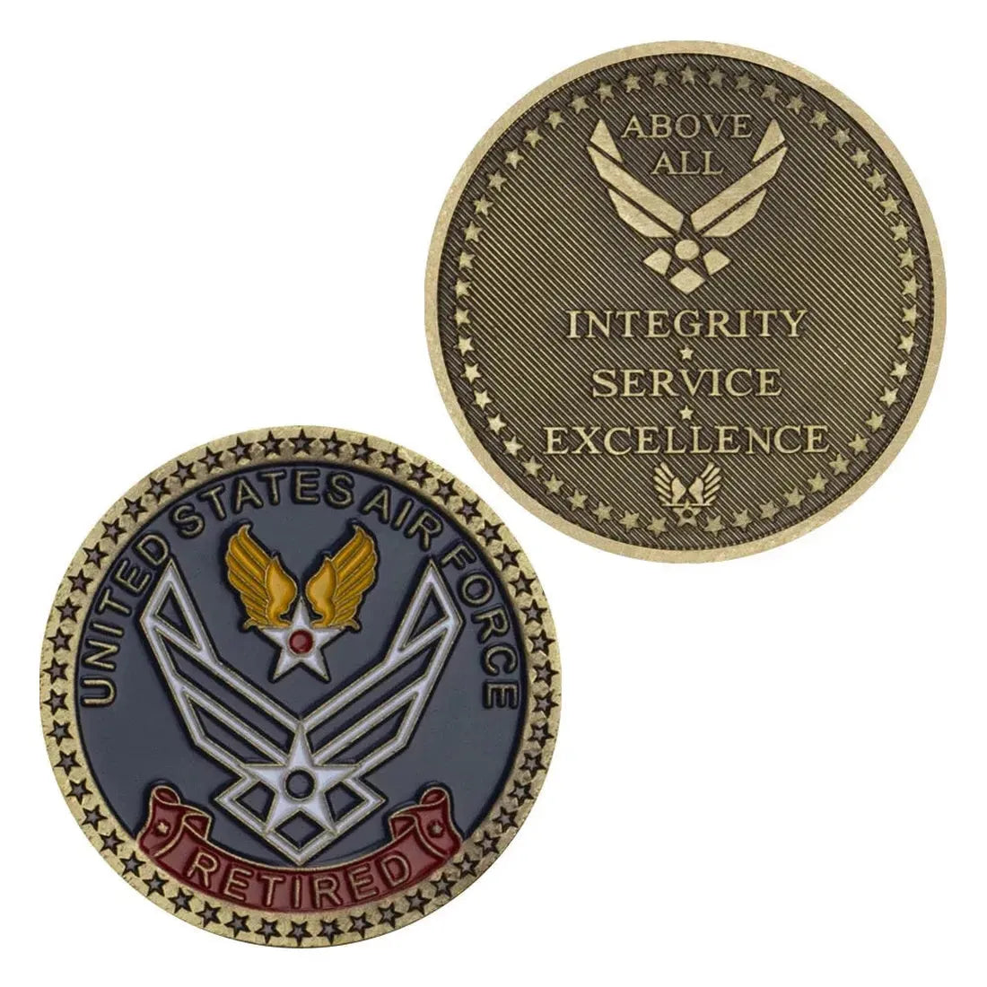 Retired Veteran (U.S. Air Force) Bronze Plated Challenge - The Sticker Space