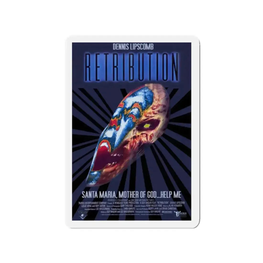 RETRIBUTION 1987 Movie Poster - Refrigerator Magnet 2 Inch Die-Cut - The Sticker Space