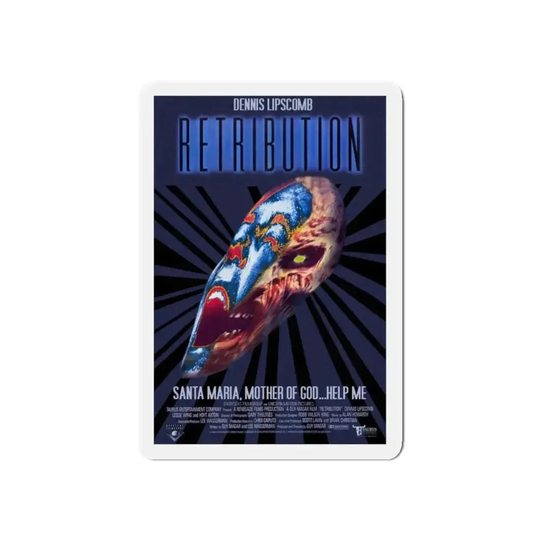 RETRIBUTION 1987 Movie Poster - Refrigerator Magnet 3 Inch Die-Cut - The Sticker Space