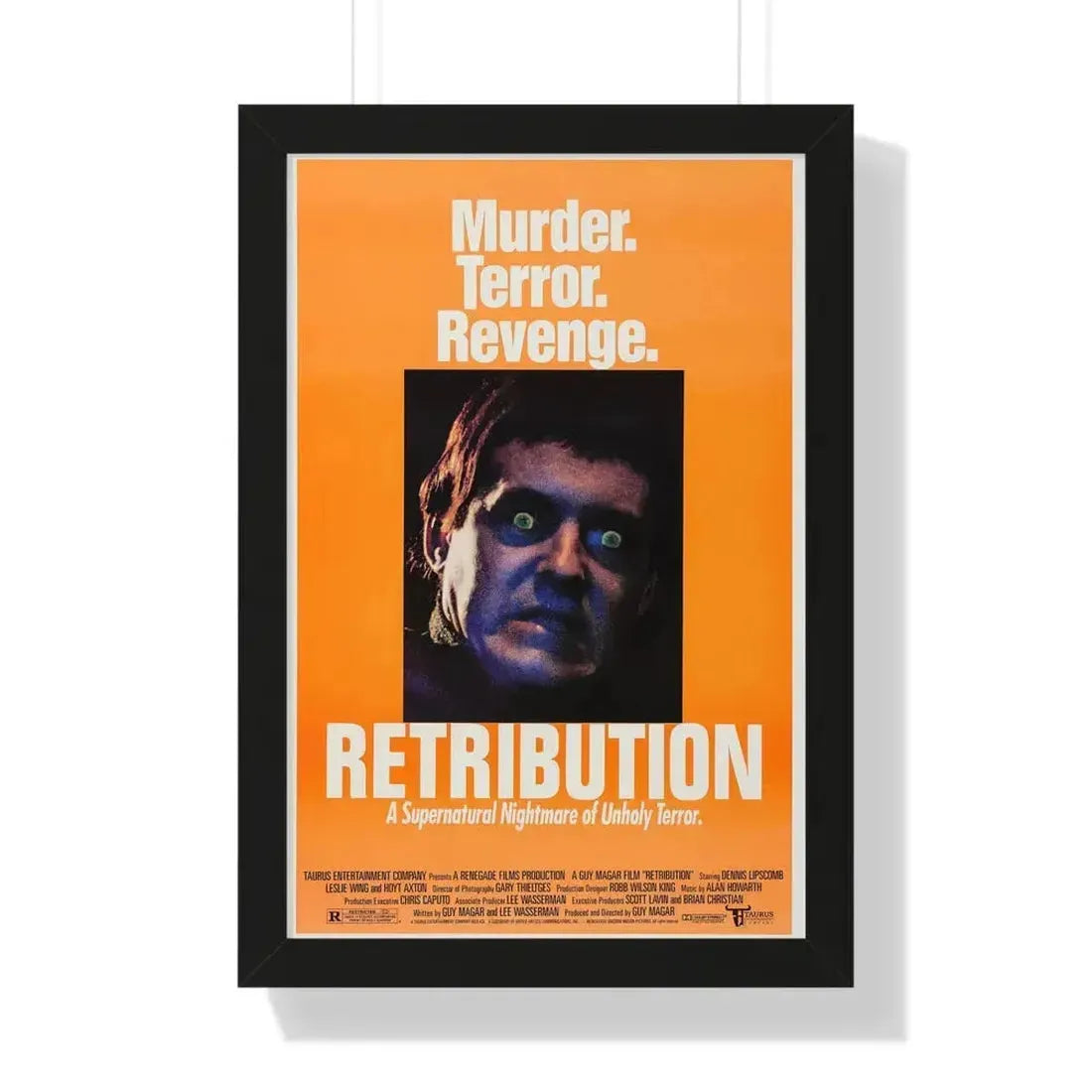 RETRIBUTION (2) 1987 - Framed Movie Poster 16″ x 24″ Black - The Sticker Space