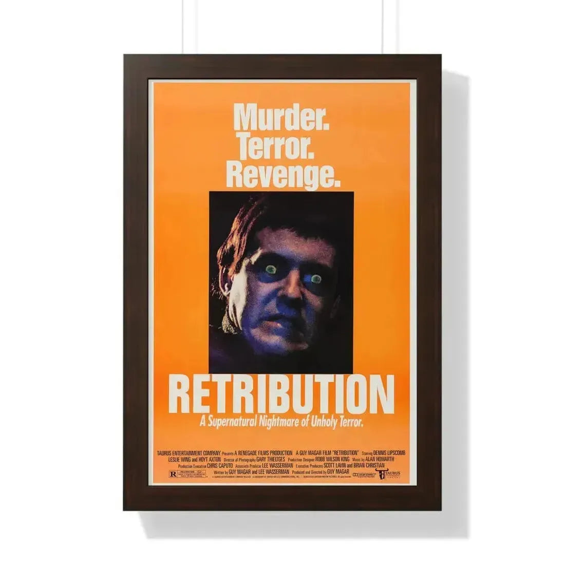RETRIBUTION (2) 1987 - Framed Movie Poster 16″ x 24″ Walnut - The Sticker Space