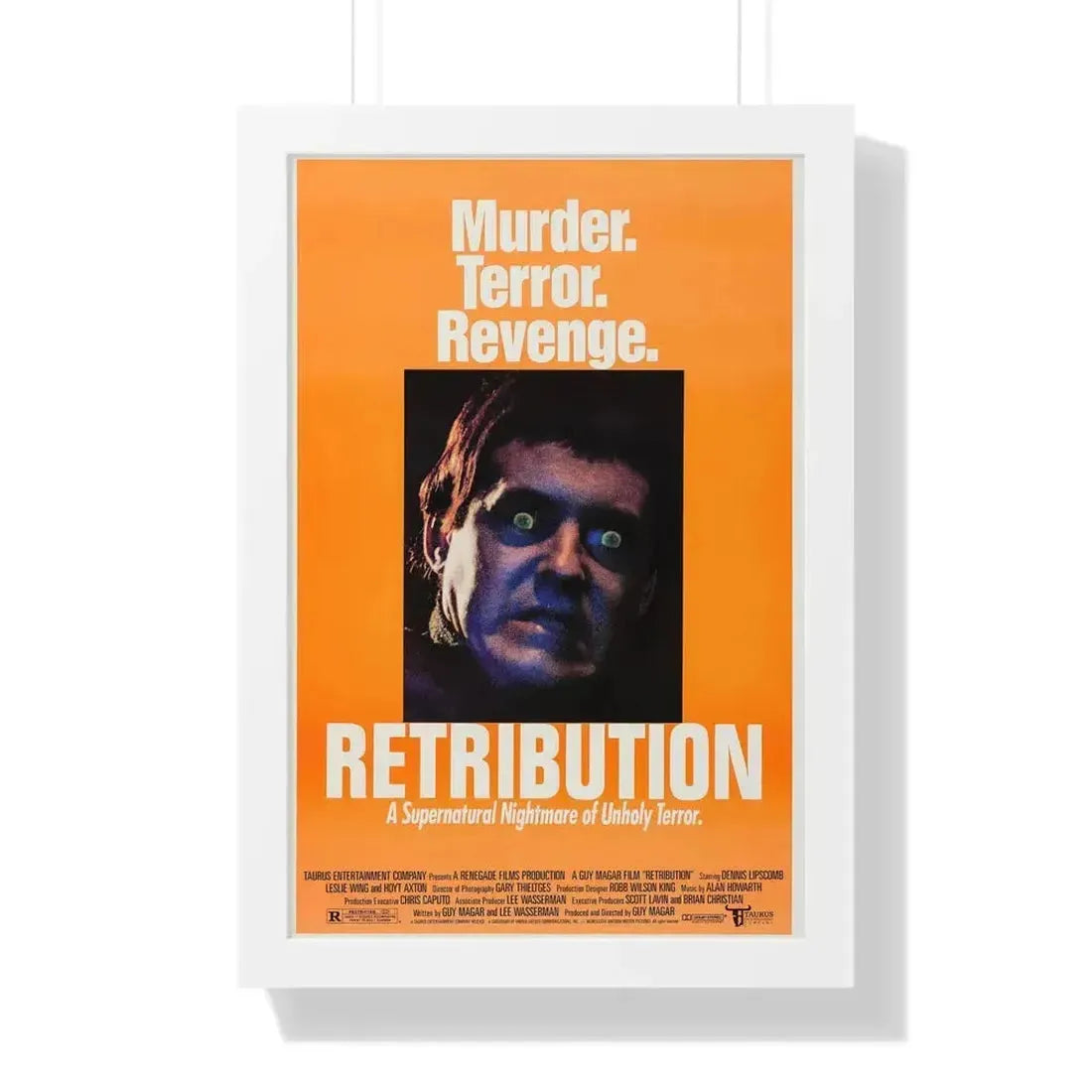 RETRIBUTION (2) 1987 - Framed Movie Poster 16″ x 24″ White - The Sticker Space