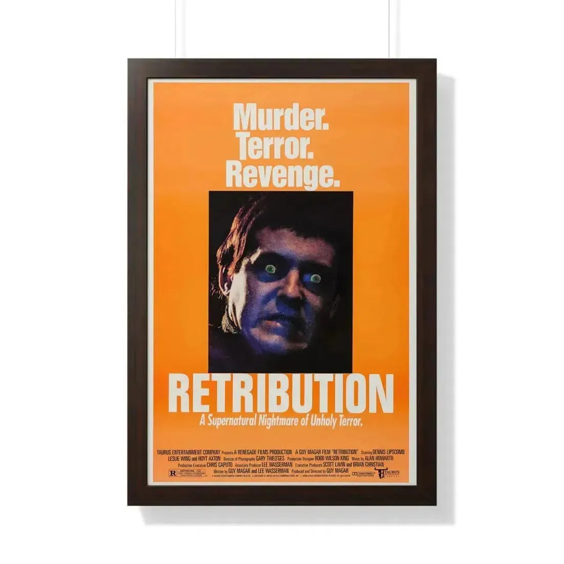 RETRIBUTION (2) 1987 - Framed Movie Poster 20" x 30" Walnut - The Sticker Space