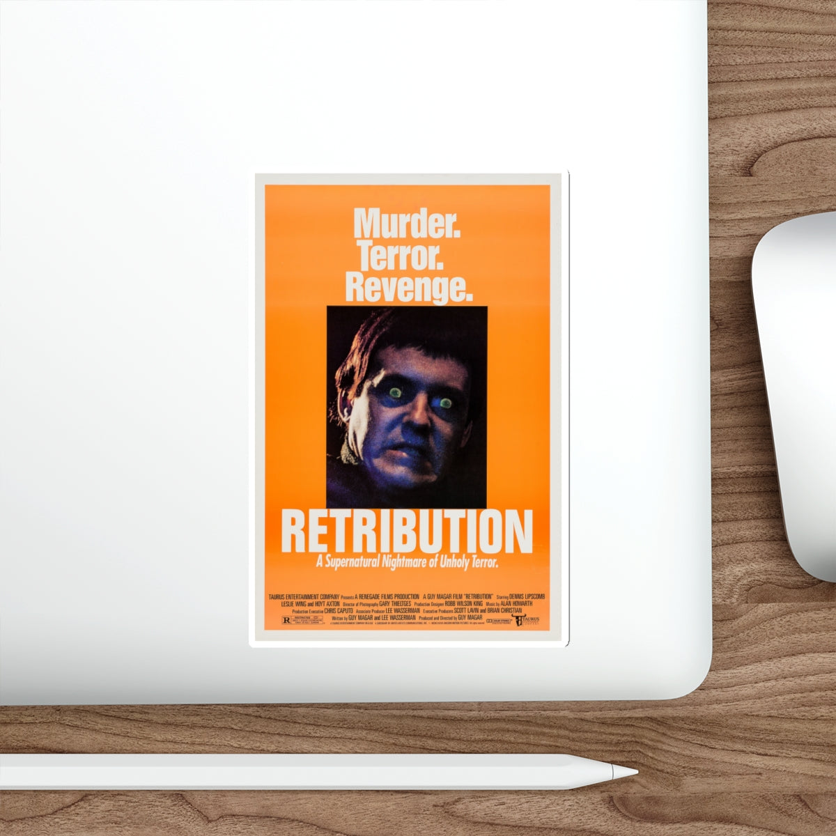 RETRIBUTION (2) 1987 Movie Poster STICKER Vinyl Die-Cut Decal-The Sticker Space