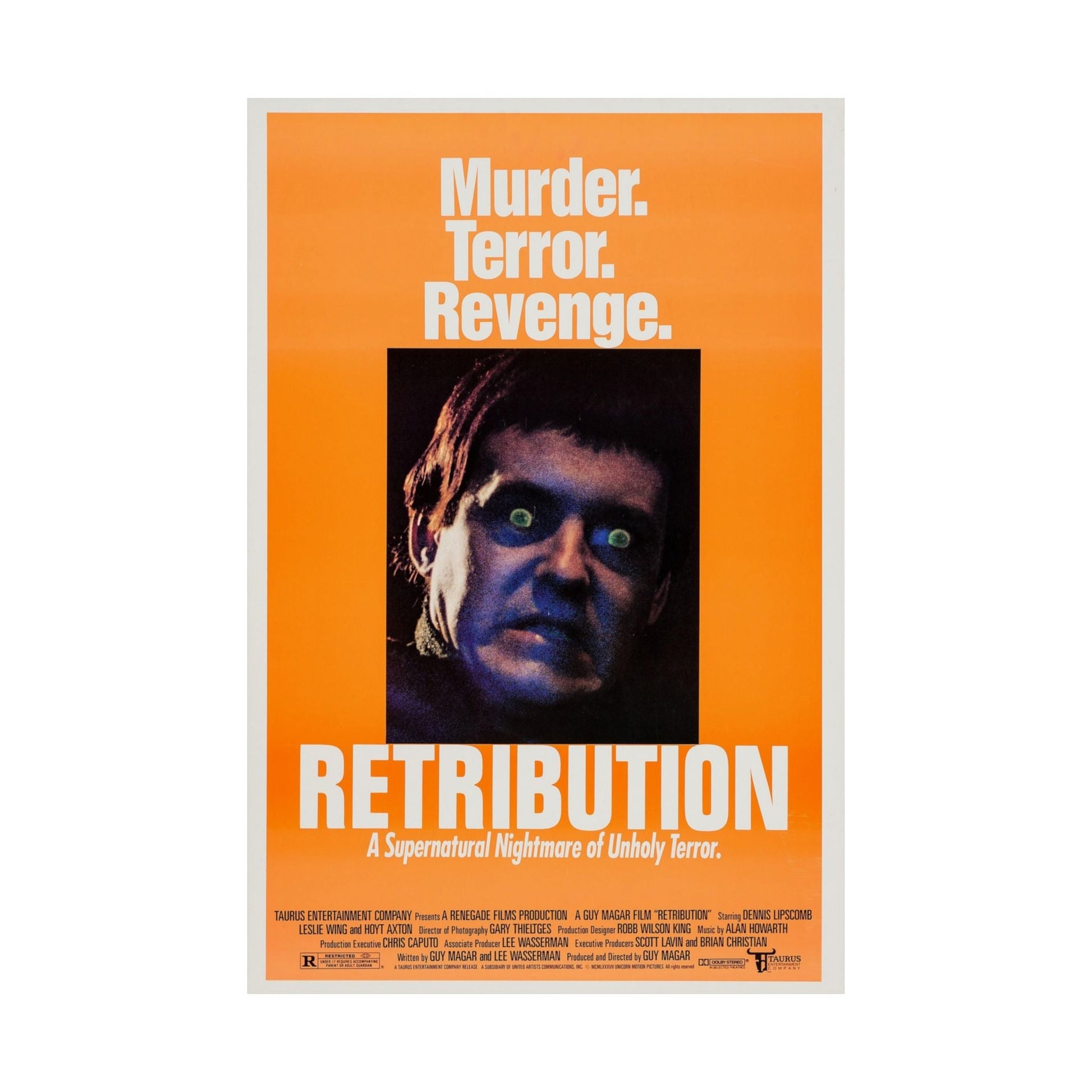 RETRIBUTION (2) 1987 - Paper Movie Poster-The Sticker Space