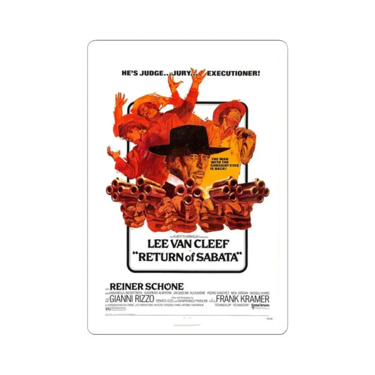 RETURN OF SABATA 1971 Movie Poster - STICKER Vinyl Kiss-Cut Decal 2 Inch White - The Sticker Space