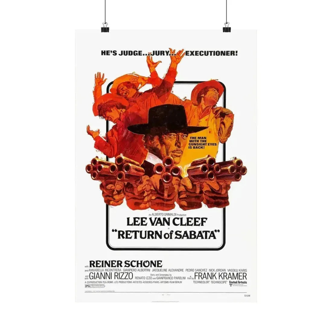 RETURN OF SABATA 1971 - Paper Movie Poster 16″ x 24″ Matte - The Sticker Space