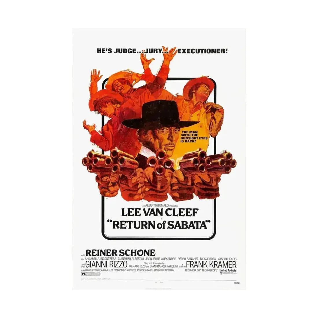 RETURN OF SABATA 1971 - Paper Movie Poster - The Sticker Space